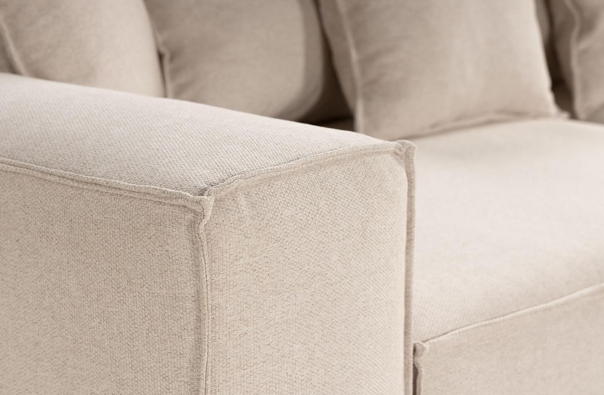 Copy of Stockholm L - shaped Sofa, Chenille Beige, removable & washable covers - Scandinavian Stories by Marton