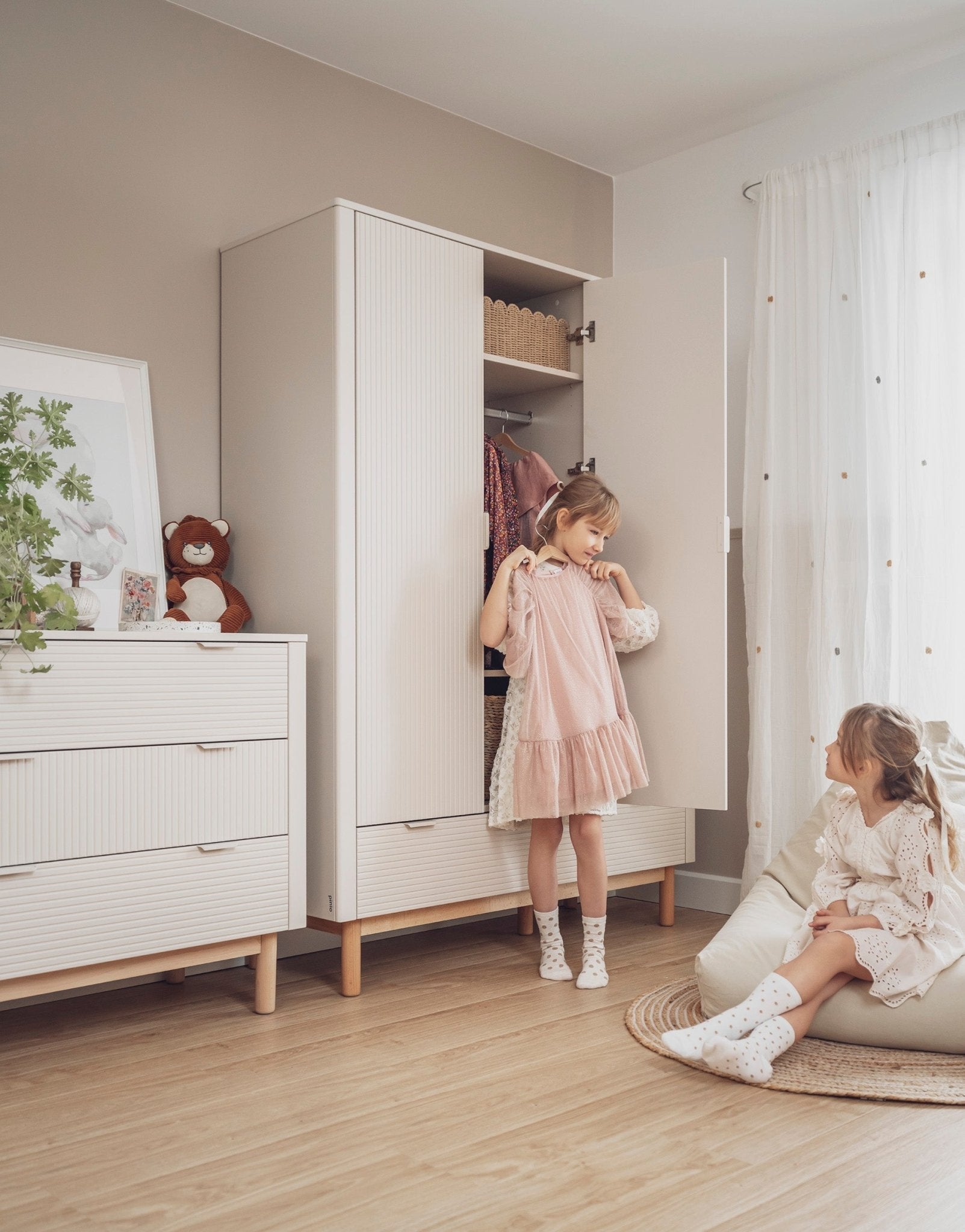 Maja 3-door wardrobe Champagne color - Scandinavian Stories by Marton