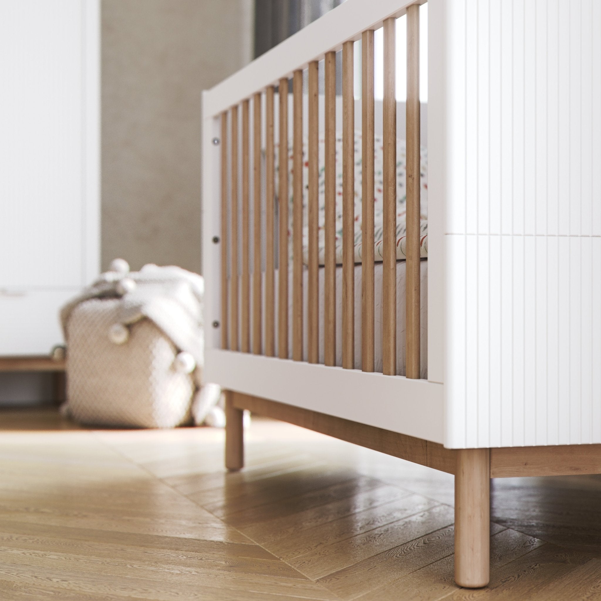 Maja Bed/Cot 3, growing functions 140x 70 cm Champagne color - Scandinavian Stories by Marton