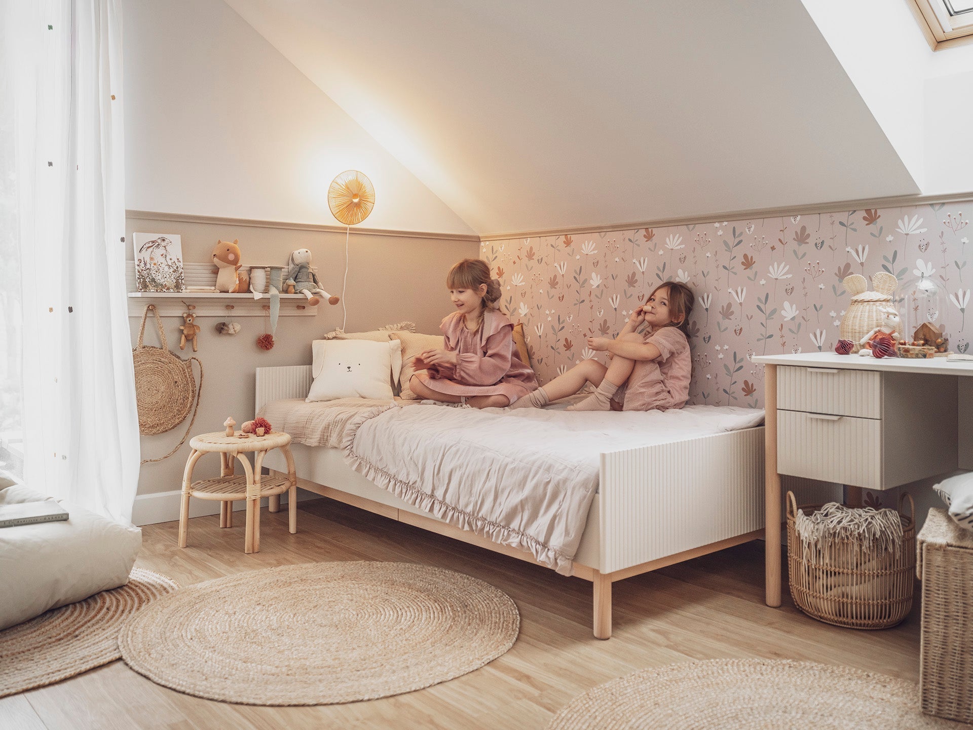 Maja Bed/Cot 3, growing functions 140x 70 cm Champagne color - Scandinavian Stories by Marton