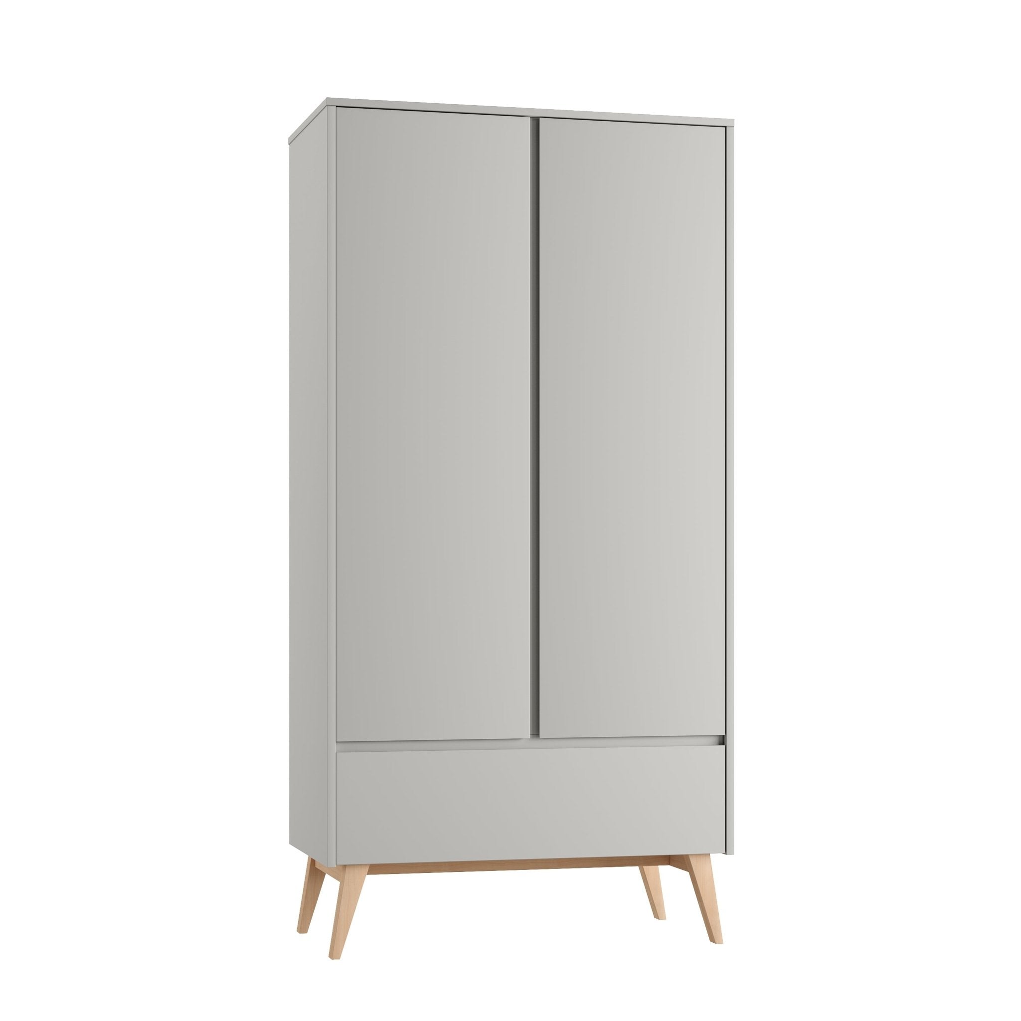 Saga 2-door wardrobe + 1 drawer wardrobe Grey color - Scandinavian Stories by Marton