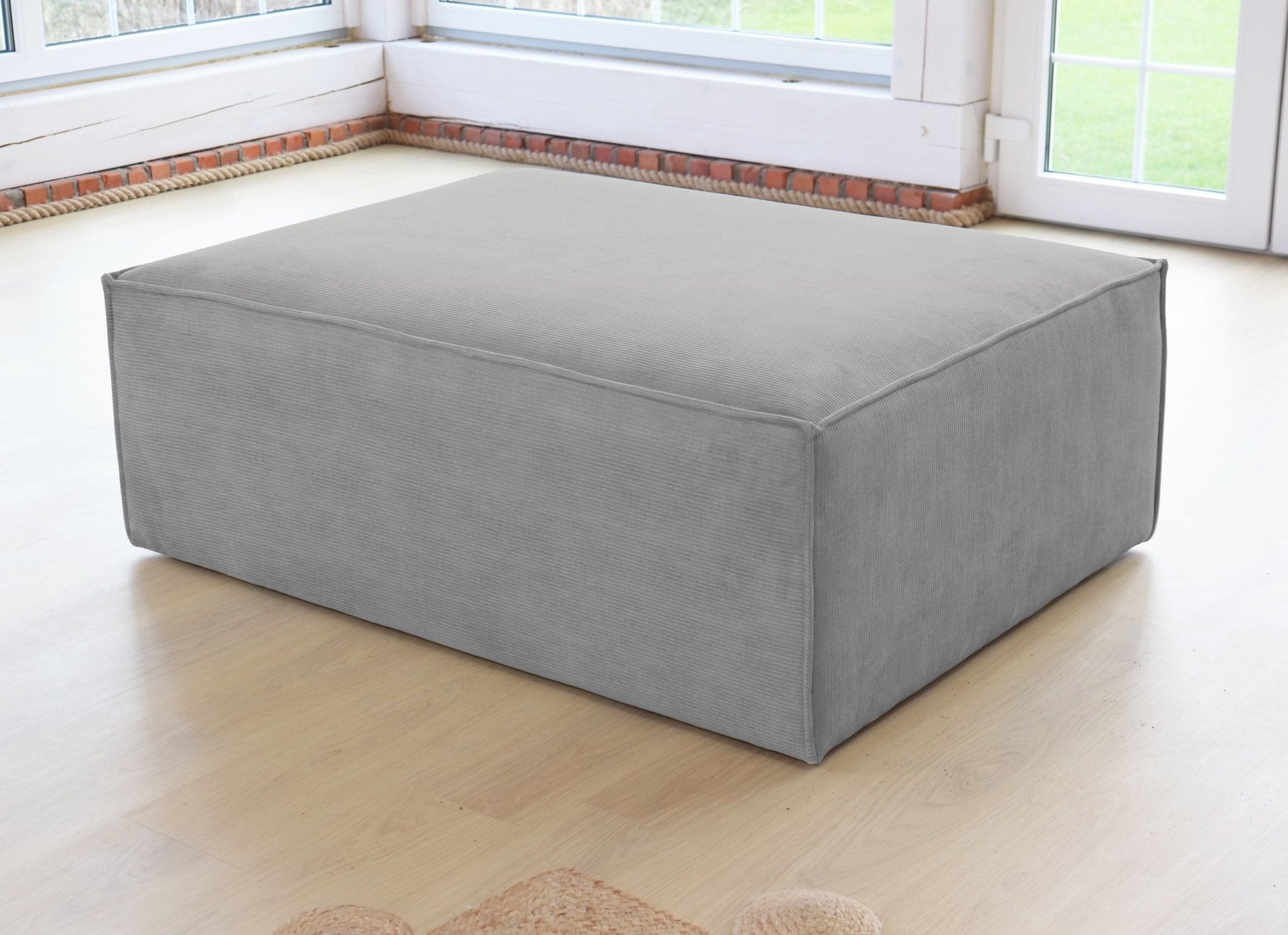 ASTRID L-shaped Sofa, exclusive Corduroy, Concrete removable & washable covers - Scandinavian Stories by Marton