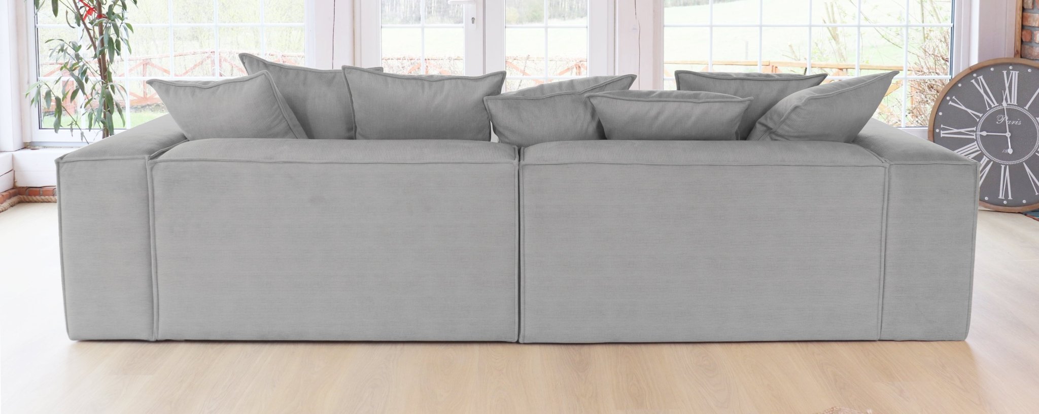 ASTRID L-shaped Sofa, exclusive Corduroy, Concrete removable & washable covers - Scandinavian Stories by Marton