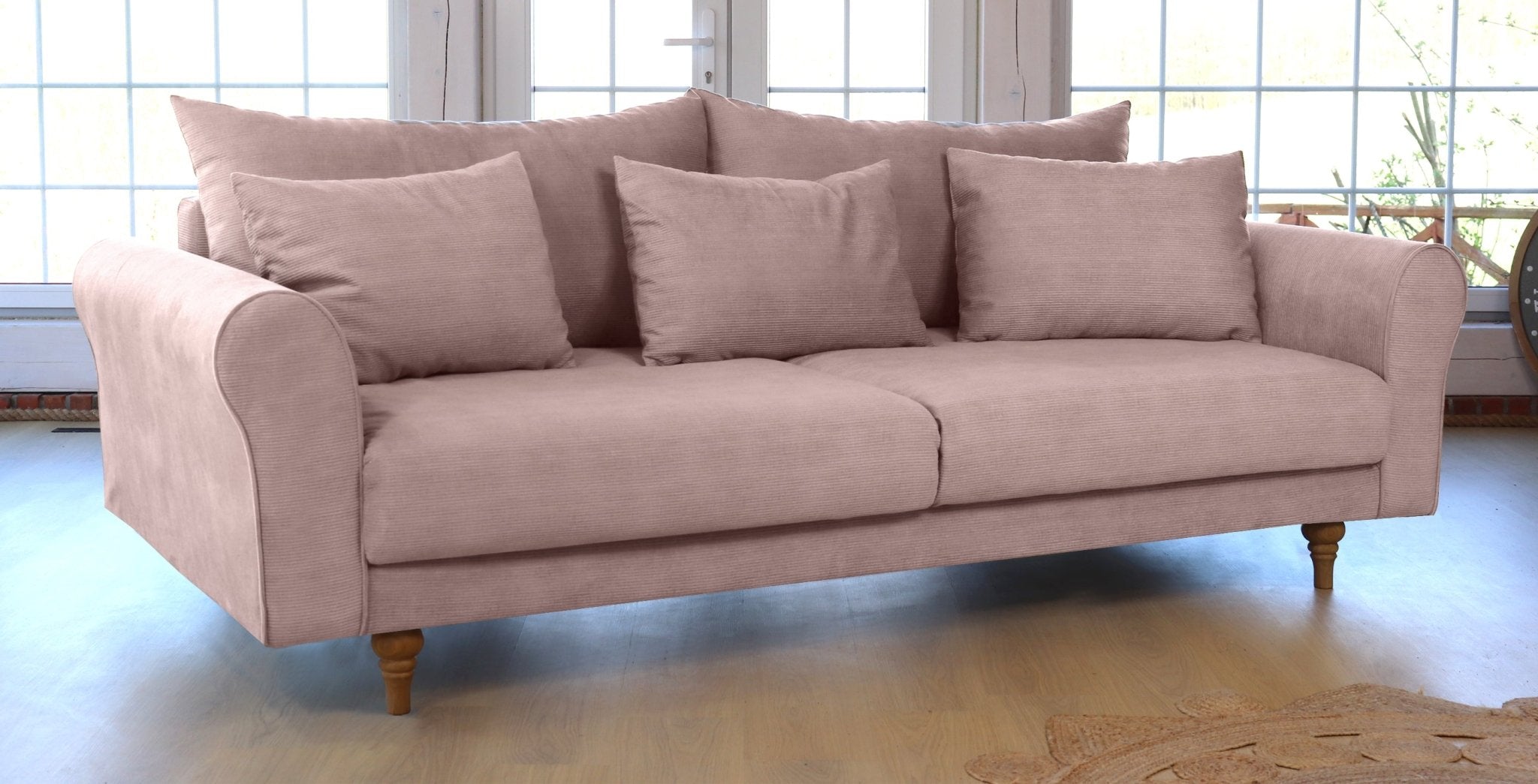 SELMA 4-seater sofa/sofa bed Exclusive Corduroy, Dusty Pink removable & washable covers - Scandinavian Stories by Marton