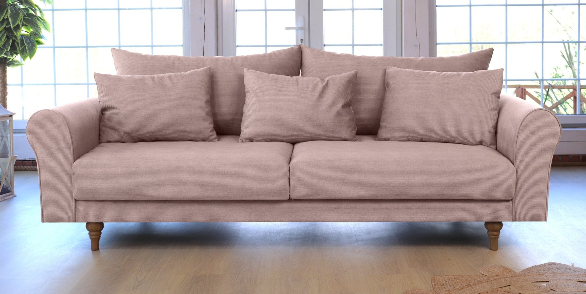 SELMA 4-seater sofa/sofa bed Exclusive Corduroy, Dusty Pink removable & washable covers - Scandinavian Stories by Marton