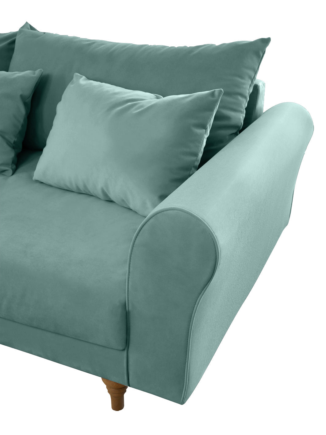 SELMA 4-seater sofa/sofa bed Exclusive Velvet, Light Petrolium removable & washable covers - Scandinavian Stories by Marton