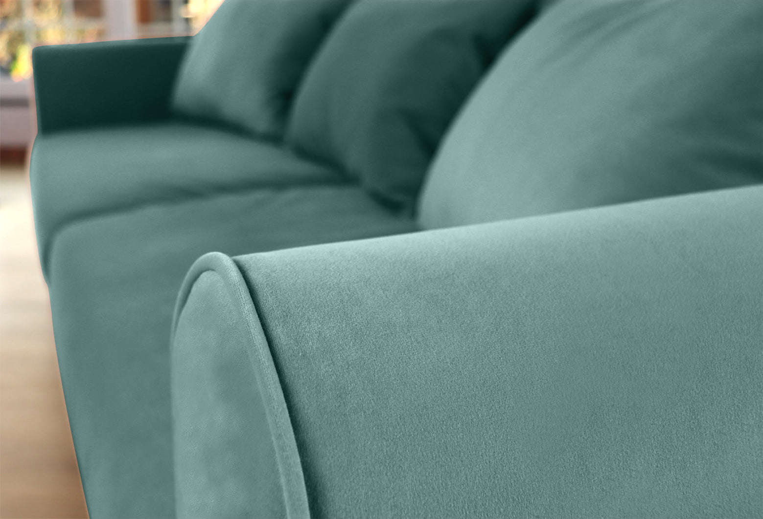 SELMA 4-seater sofa/sofa bed Exclusive Velvet, Light Petrolium removable & washable covers - Scandinavian Stories by Marton