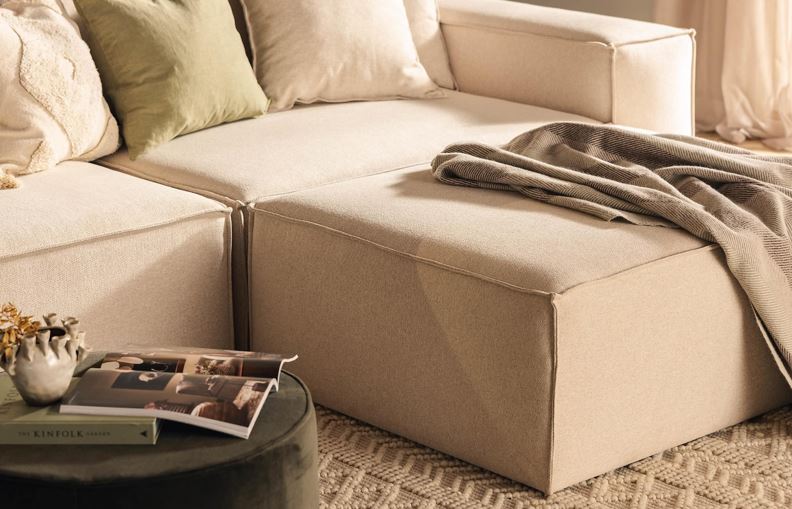 Copy of Stockholm L - shaped Sofa, Chenille Beige, removable & washable covers - Scandinavian Stories by Marton