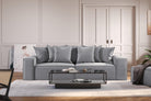 STOCKHOLM 4 - seater sofa/single bed Chenille Beige removable & washable cover - Scandinavian Stories by Marton